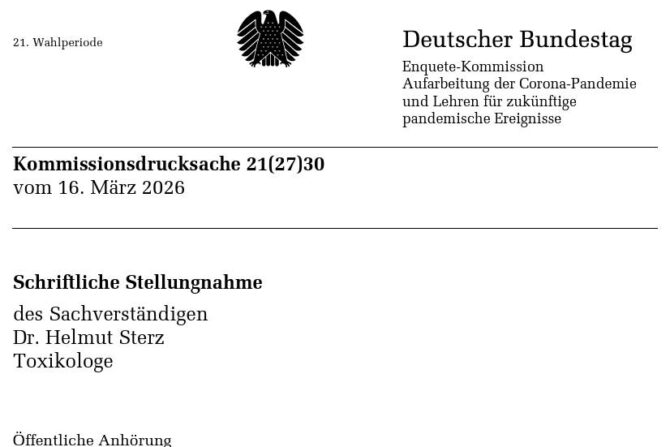 Dr. Sterz (Ex-Chef-Toxikologe-Pfizer) in der Corona-Enquete-Kommission in Berlin über das bewiesene Depopulationsverbrechen